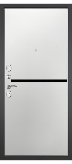 Дверь Гранит Лира | Внешняя МДФ-панель и наличники: цвет «Бетон темный», 10мм.