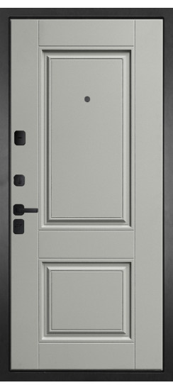 Дверь Гранит Геометрия | Внешняя МДФ-панель и наличники: цвет «Черный Крап», 16мм