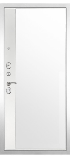 Дверь Гранит Лира Белая | Внешняя МДФ-панель и наличники: цвет «Белый», 10мм.