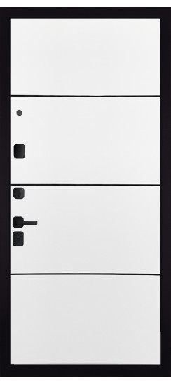 Дверь Гранит Геометрия | Внешняя МДФ-панель и наличники: цвет «Черный Крап», 16мм