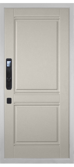 Дверь Гранит Пиано Смарт Белая | Внешняя МДФ-панель и наличники: цвет «Белый», 10мм