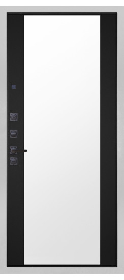 Дверь Гранит Пиано Белая | Внешняя МДФ-панель и наличники: цвет «Белый», 10мм