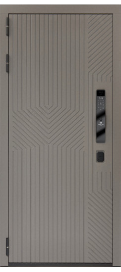 Дверь Гранит Смарт Нанорельеф | Внешняя МДФ-панель и наличники: цвет «Смоки софт», 10мм