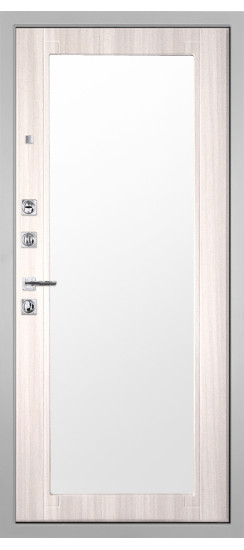 Дверь Гранит Пиано Белая | Внешняя МДФ-панель и наличники: цвет «Белый», 10мм