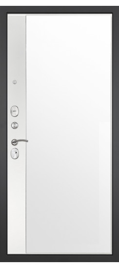 Дверь Гранит Лира | Внешняя МДФ-панель и наличники: цвет «Бетон темный», 10мм.