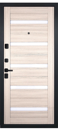 Дверь Гранит Геометрия | Внешняя МДФ-панель и наличники: цвет «Черный Крап», 16мм