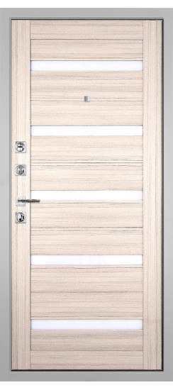 Дверь Гранит Пиано Белая | Внешняя МДФ-панель и наличники: цвет «Белый», 10мм