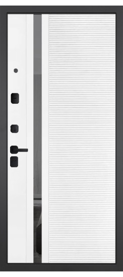 Дверь Гранит Геометрия | Внешняя МДФ-панель и наличники: цвет «Черный Крап», 16мм