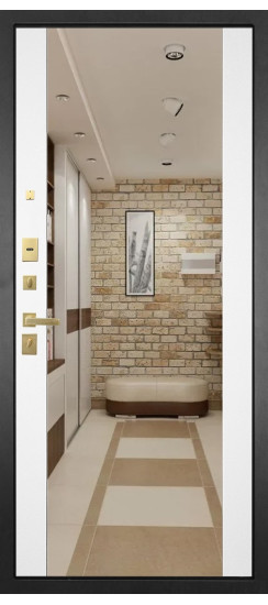 Дверь Гранит Ардеко | Внешняя МДФ-панель и наличники: цвет «Квазар черный», 10мм