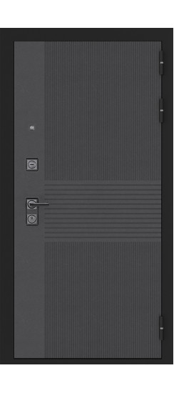 Дверь Гранит Гранж | Внешняя МДФ-панель и наличники: цвет «Лофт Графит», 10мм.