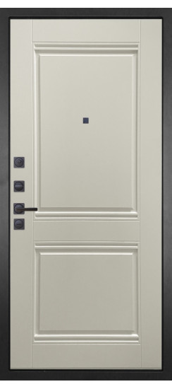 Дверь Гранит Пиано Серая | полимерно-порошковое, цвет «муар черный металик»