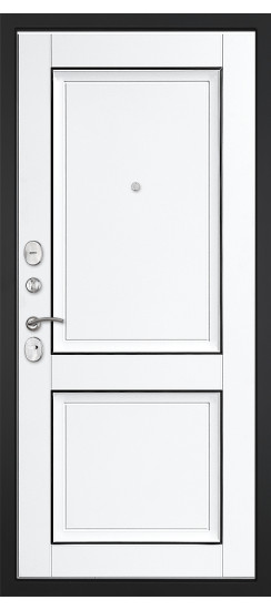 Дверь Гранит Лира | Внешняя МДФ-панель и наличники: цвет «Бетон темный», 10мм.