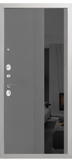 Дверь Гранит Лира Белая | Внешняя МДФ-панель и наличники: цвет «Белый», 10мм.