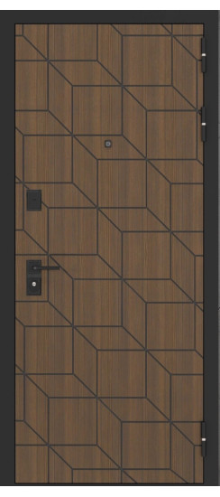 Дверь Гранит Плэй | Фрезерованная МДФ 10 мм цвет Ларче орех с черной патиной