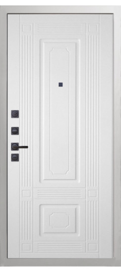 Дверь Гранит Вайт | Внешняя МДФ-панель и наличники: цвет «Белый», 10мм