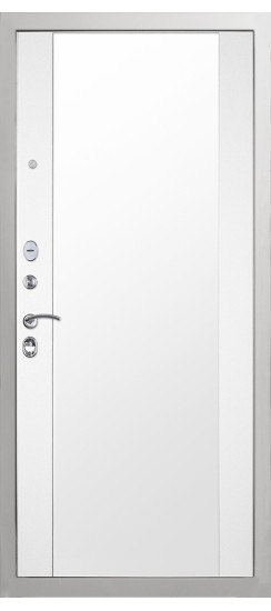 Дверь Гранит Пиано Белая | Внешняя МДФ-панель и наличники: цвет «Белый», 10мм