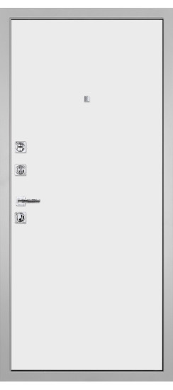 Дверь Гранит Пиано Белая | Внешняя МДФ-панель и наличники: цвет «Белый», 10мм