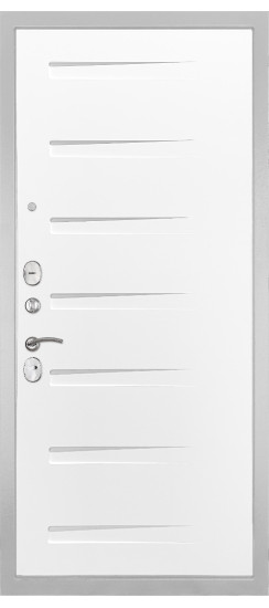 Дверь Гранит Лира Белая | Внешняя МДФ-панель и наличники: цвет «Белый», 10мм.