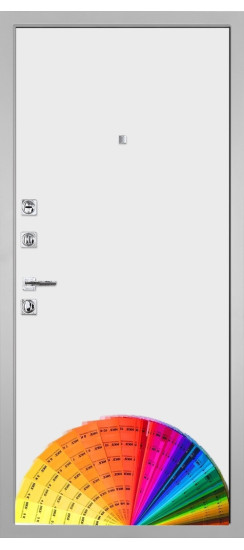 Дверь Гранит Пиано Белая | Внешняя МДФ-панель и наличники: цвет «Белый», 10мм