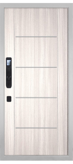 Дверь Гранит Пиано Смарт Белая | Внешняя МДФ-панель и наличники: цвет «Белый», 10мм