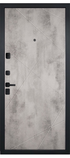 Дверь Гранит Пиано Эко | Внешняя МДФ-панель и наличники: цвет «Ель поперечная», черное стекло, 10мм.