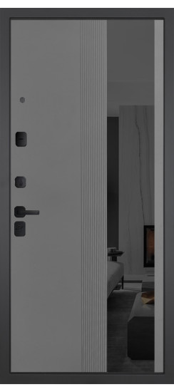 Дверь Гранит Геометрия | Внешняя МДФ-панель и наличники: цвет «Черный Крап», 16мм