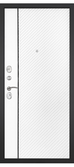 Дверь Гранит Лира | Внешняя МДФ-панель и наличники: цвет «Бетон темный», 10мм.