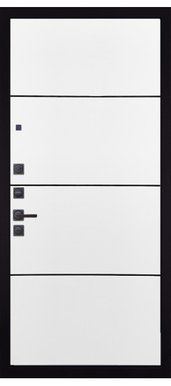 Дверь Гранит Шебби | полимерно-порошковое, цвет «муар черный металик»