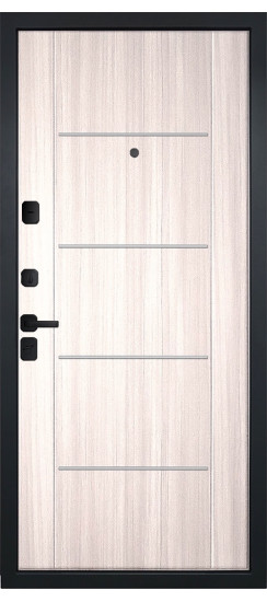 Дверь Гранит Геометрия | Внешняя МДФ-панель и наличники: цвет «Черный Крап», 16мм