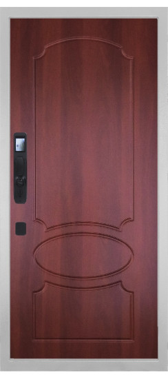 Дверь Гранит Пиано Смарт Белая | Внешняя МДФ-панель и наличники: цвет «Белый», 10мм