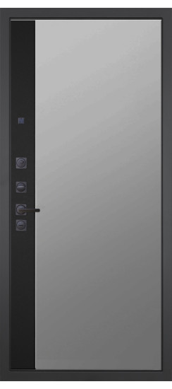 Дверь Гранит Горизонт | Внешняя МДФ-панель и наличники: цвет «Черный Крап»