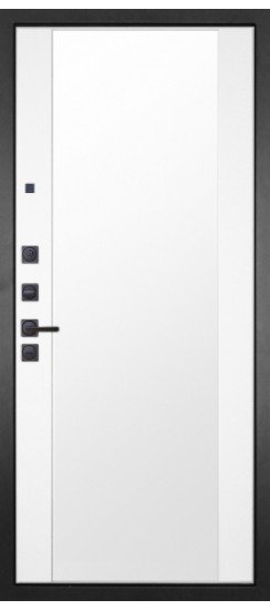 Дверь Гранит Симметрия | Внешняя МДФ-панель и наличники: цвет «Черный Графит»