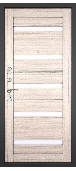 Дверь Гранит Дуэт | Внешняя МДФ-панель и наличники: цвет «Бетон темный», 10мм.