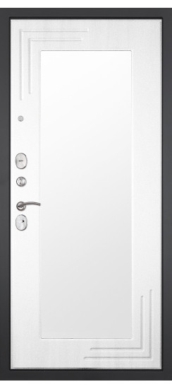 Дверь Гранит Лира | Внешняя МДФ-панель и наличники: цвет «Бетон темный», 10мм.