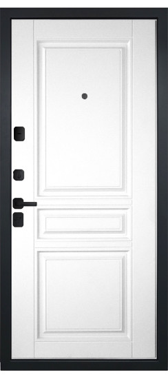 Дверь Гранит Геометрия | Внешняя МДФ-панель и наличники: цвет «Черный Крап», 16мм