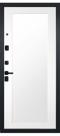 Дверь Гранит Геометрия | Внешняя МДФ-панель и наличники: цвет «Черный Крап», 16мм