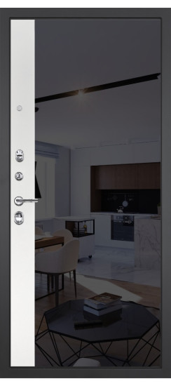 Дверь серии Гранит Терморазрыв 7024 | Хром, овальная