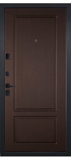 Дверь Гранит Геометрия | Внешняя МДФ-панель и наличники: цвет «Черный Крап», 16мм