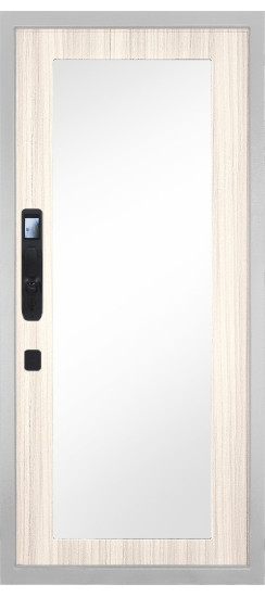 Дверь Гранит Пиано Смарт Белая | Внешняя МДФ-панель и наличники: цвет «Белый», 10мм