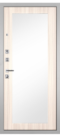 Дверь Гранит Пиано Белая | Внешняя МДФ-панель и наличники: цвет «Белый», 10мм