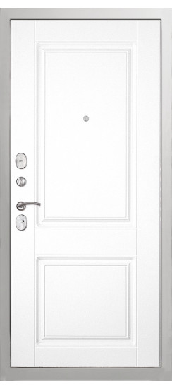 Дверь Гранит Лира Белая | Внешняя МДФ-панель и наличники: цвет «Белый», 10мм.