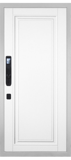 Дверь Гранит Пиано Смарт Белая | Внешняя МДФ-панель и наличники: цвет «Белый», 10мм