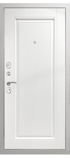 Дверь Гранит Лира Белая | Внешняя МДФ-панель и наличники: цвет «Белый», 10мм.