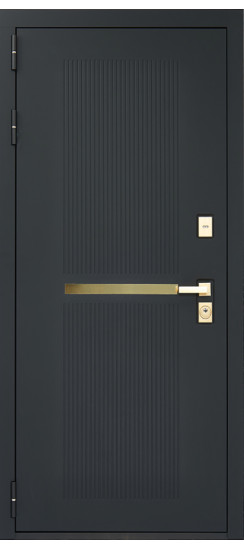 Дверь Гранит Ардеко | Внешняя МДФ-панель и наличники: цвет «Квазар черный», 10мм