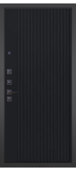 Дверь Гранит Гранж | Внешняя МДФ-панель и наличники: цвет «Лофт Графит», 10мм.