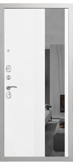 Дверь Гранит Лира Белая | Внешняя МДФ-панель и наличники: цвет «Белый», 10мм.