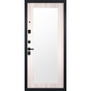 Дверь Гранит Пиано Эко | Внешняя МДФ-панель и наличники: цвет «Ель поперечная», черное стекло, 10мм.