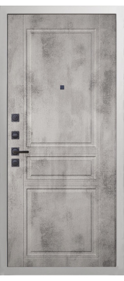 Дверь Гранит Вайт | Внешняя МДФ-панель и наличники: цвет «Белый», 10мм