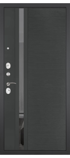 Дверь Гранит Дуэт | Внешняя МДФ-панель и наличники: цвет «Бетон темный», 10мм.