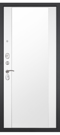 Дверь Гранит Дуэт | Внешняя МДФ-панель и наличники: цвет «Бетон темный», 10мм.